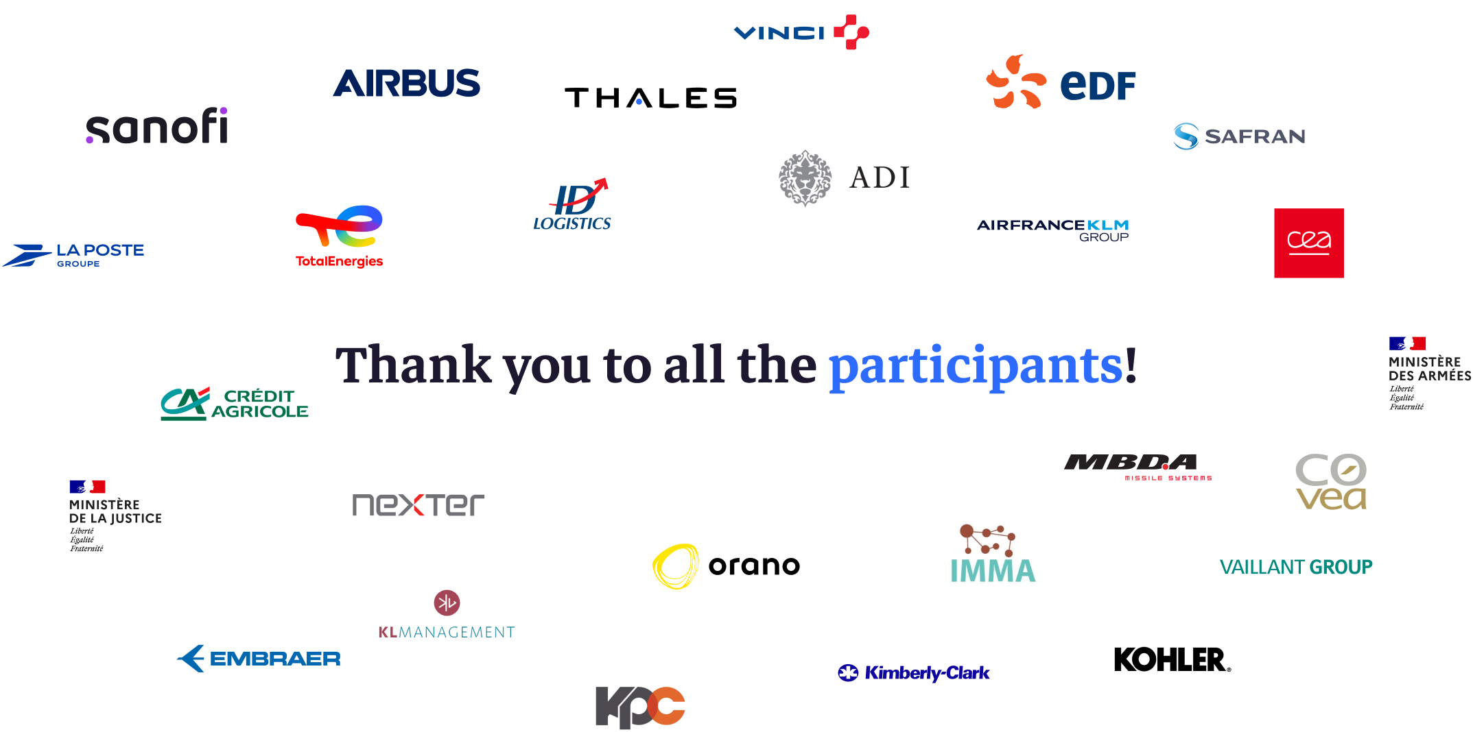 Image bringing together the logos of customers present at the iObeya User Exchange 2024